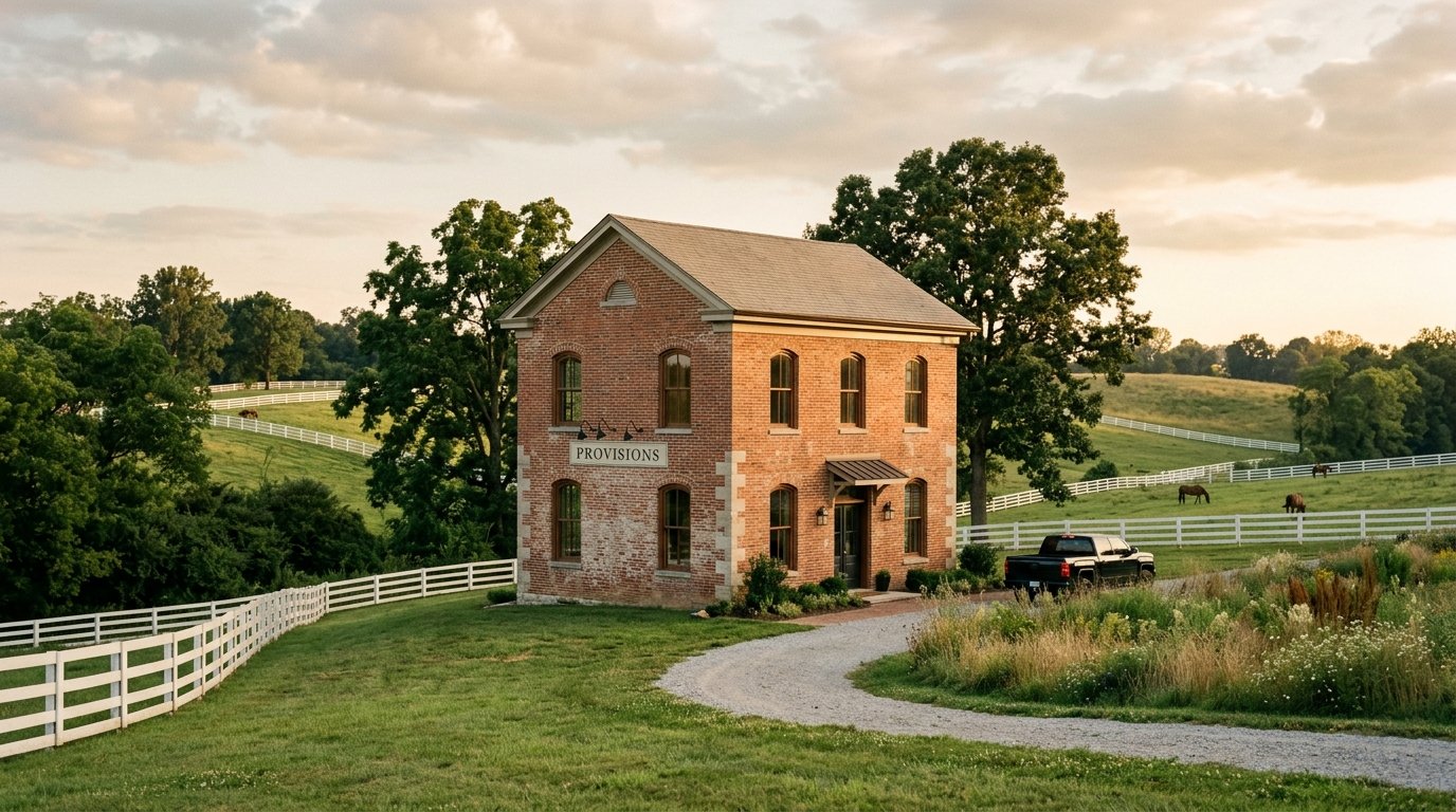 small commercial brick building