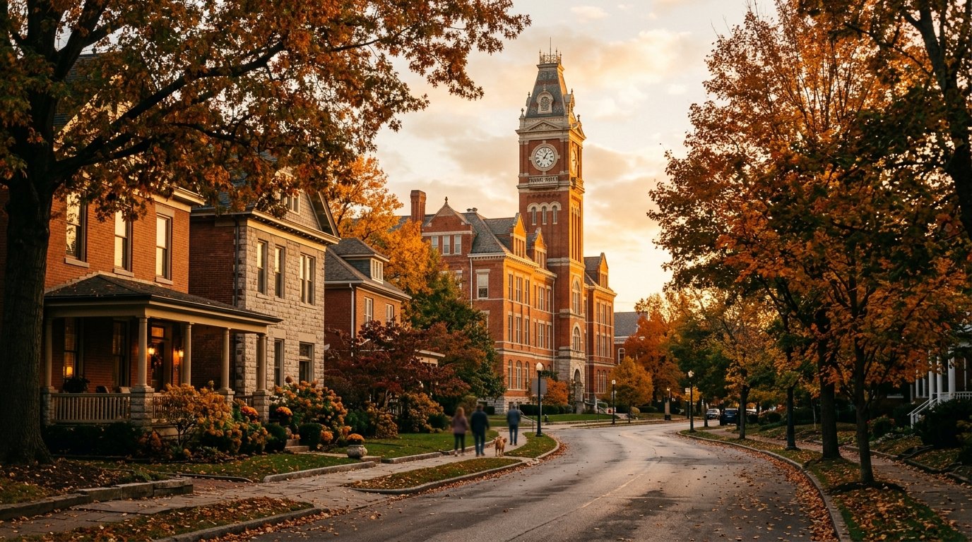 Campus-adjacent street near a Kentucky university