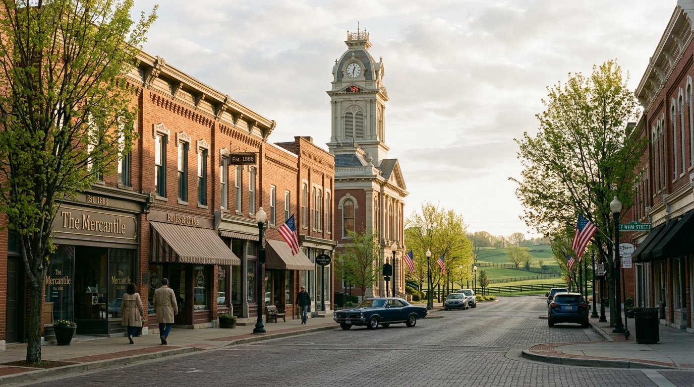 Historic downtown Georgetown Kentucky main street