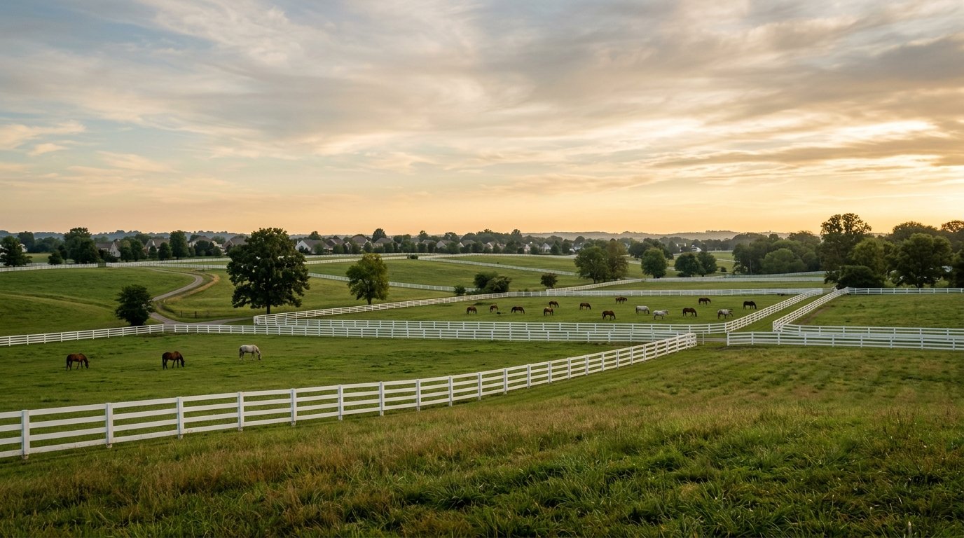 Equestrian fields and open green space at Masterson Station Park in northwest Lexington