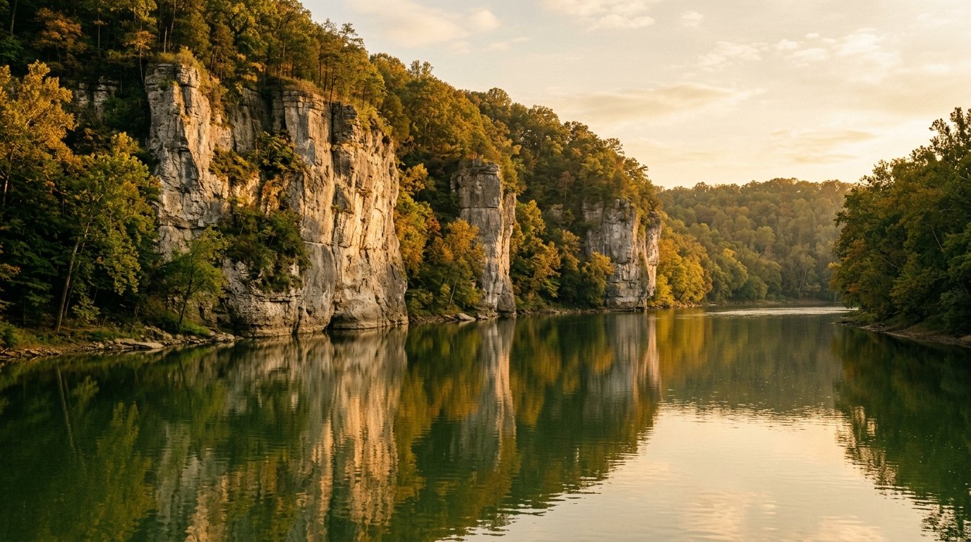 Limestone palisades above the Kentucky River near Richmond