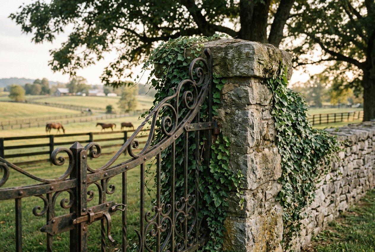 Estate gate detail in the Bluegrass
