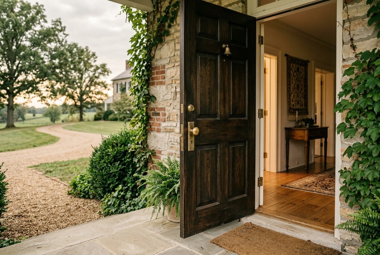 A front door opening on moving day